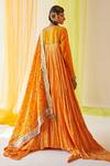 Shop_Priyanka Singh_Orange Cotton Zardozi Work Anarkali Set_at_Aza_Fashions