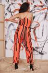 Shop_Pooja Bagaria_Orange Glazed Cotton Piano Striped Jumpsuit_at_Aza_Fashions