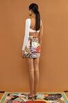 Shop_Shivan & Narresh_Multi Color Printed Short Skirt_at_Aza_Fashions