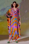 Buy_Rajdeep Ranawat_Multi Color Kainat Silk Printed Kaftan_at_Aza_Fashions