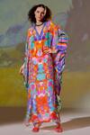 Buy_Rajdeep Ranawat_Multi Color Kainat Silk Printed Kaftan_at_Aza_Fashions