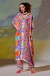 Buy_Rajdeep Ranawat_Multi Color Majida Silk Kaftan Tunic_at_Aza_Fashions