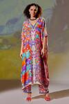 Shop_Rajdeep Ranawat_Multi Color Majida Silk Kaftan Tunic_at_Aza_Fashions