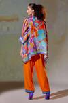 Shop_Rajdeep Ranawat_Multi Color Chanel Silk Printed Tunic And Pant Set_at_Aza_Fashions