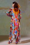 Shop_Rajdeep Ranawat_Multi Color Chetna Silk Flared Tunic_at_Aza_Fashions