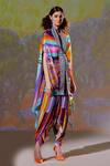 Buy_Rajdeep Ranawat_Multi Color Chloe Silk Printed Cape_at_Aza_Fashions