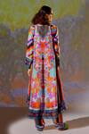 Shop_Rajdeep Ranawat_Multi Color Aarvi Silk Asymmetric Tunic_at_Aza_Fashions