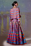 Shop_Rajdeep Ranawat_Multi Color Dupion Leela Abstract Print Skirt And Kaftan Top Set_at_Aza_Fashions