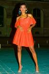 Buy_Kangana Trehan_Orange Crisp Taffeta Embellished Off Shoulder Dress_at_Aza_Fashions