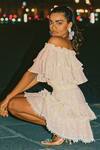 Shop_Kangana Trehan_White Crepe Georgette Sequin Ruffle Dress_at_Aza_Fashions
