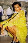 Shop_Kangana Trehan_Yellow Yellow Embellished High Neck Dress_at_Aza_Fashions