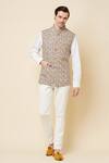 Buy_Spring Break_Pink Cotton Floral Print Bundi Jacket_at_Aza_Fashions