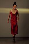 Shop_Aroka_Red Satin Silk Tie Dye Dress_at_Aza_Fashions