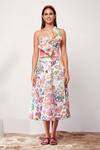 Buy_Siddhartha Bansal_Multi Color Taffeta Block Print Skirt_at_Aza_Fashions