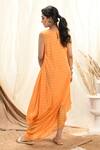 Shop_Aaryaa By Kashveen Kohli_Yellow Bandhani Print Kurta_at_Aza_Fashions