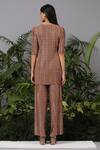 Shop_Pleats By Aruni_Gold Pleated Top And Pant Set_at_Aza_Fashions