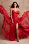 Buy_Shehlaa Khan_Red Camisole Gown_at_Aza_Fashions