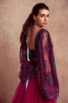 Shop_Shehlaa Khan_Purple Lace Work Choli And Lehenga Set_at_Aza_Fashions