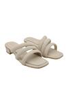 Buy_Veruschka by Payal Kothari_Beige Faux Leather Textured Strappy Block Heels_at_Aza_Fashions