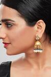 Shop_Ahaanya_Pearl Drop Jhumka Earrings_at_Aza_Fashions