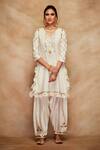 Buy_Gulabo by Abu Sandeep_White Chanderi Silk Salwar_at_Aza_Fashions