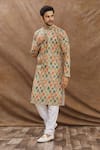 Buy_Aham-Vayam_Yellow Cotton Jalsa Printed Kurta Set_at_Aza_Fashions