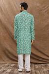 Shop_Aham-Vayam_Green Cotton Floral Print Kurta Set_at_Aza_Fashions