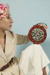 Buy_Duetluxury_Gypsy Embroidered Round Clutch_at_Aza_Fashions