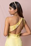 Shop_Pinup By Astha_Yellow Flat Chiffon Embroidered Jacket And Sharara Set_at_Aza_Fashions