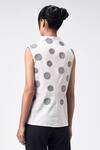 Shop_Genes Lecoanet Hemant_Cream Cotton Poplin Polka Dot Embroidered Top_at_Aza_Fashions