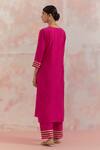 Shop_TIC_Fuchsia Raw Silk Rooh Embellished Kurta Set_at_Aza_Fashions