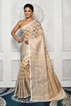 Buy_Arihant Rai Sinha_Off White Banarasi Kota Silk Woven Saree_at_Aza_Fashions