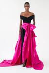 Buy_Gauri & Nainika_Pink Tafetta Front Bow Belt Skirt_at_Aza_Fashions