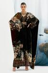 Buy_Rajdeep Ranawat_Black Imama Silk Velvet Printed Kaftan_at_Aza_Fashions