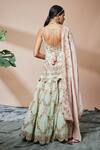 Tamanna Punjabi Kapoor_Green Georgette Floral Embroidered Kurta Sharara Set_Online_at_Aza_Fashions