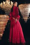 Shop_Ridhi Mehra_Fuchsia Kurta Jazlyn Embroidered Peplum Tunic Sharara Set_at_Aza_Fashions