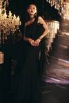 Buy_Ridhi Mehra_Black Chiffon Sable Saree Gown_at_Aza_Fashions