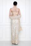 Dilnaz Karbhary_Ivory Net Strappy Bustier_Online_at_Aza_Fashions