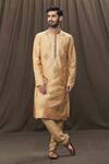 Buy_Samyukta Singhania_Brown Floral Embroidered Kurta Set_at_Aza_Fashions