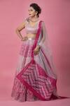 Buy_Amit Aggarwal_Pink Tulle Metallic Lehenga Set_at_Aza_Fashions