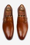 Shop_Bridlen_Brown Upper Leather Buckle Detail Monk Shoes_at_Aza_Fashions