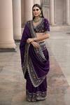 Buy_JAYANTI REDDY_Purple Silk Embroidered Saree With Blouse_at_Aza_Fashions