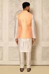 Shop_Naintara Bajaj_Peach Bundi And Full Sleeve Kurta Set_at_Aza_Fashions