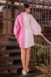 Shop_B'Infinite_Pink Cotton Two Tone Shirt Dress_at_Aza_Fashions