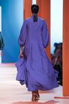 Shop_Pankaj & Nidhi_Purple Moss Crepe Aurora Asymmetric Jacket And Pant Set_at_Aza_Fashions