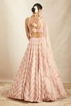 Shop_Astha Narang_Pink Raw Silk Chevron Embroidered Lehenga Set_at_Aza_Fashions