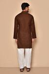 Shop_Aryavir Malhotra_Brown South Cotton Plain Kurta And Pajama Set_at_Aza_Fashions