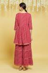 Shop_Samyukta Singhania_Red Bandhani Print Kurta Gharara Set_at_Aza_Fashions