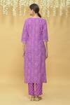 Shop_Samyukta Singhania_Purple Rayon Floral Bandhani Print Kurta Set_at_Aza_Fashions