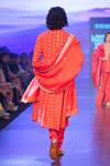 Shop_Punit Balana_Red Linen Bandhani Print Angarkha Kurta Set With Dushala_at_Aza_Fashions